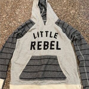 Kids Striped Gray Hoodie